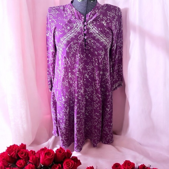 Natalie Martín Silk Printed Trapeze Mini Dress S - Picture 1 of 9